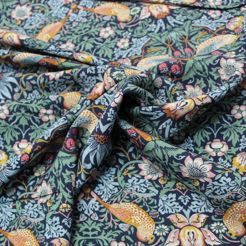 160CM REMNANT William Morris Viscose - Strawberry Thief