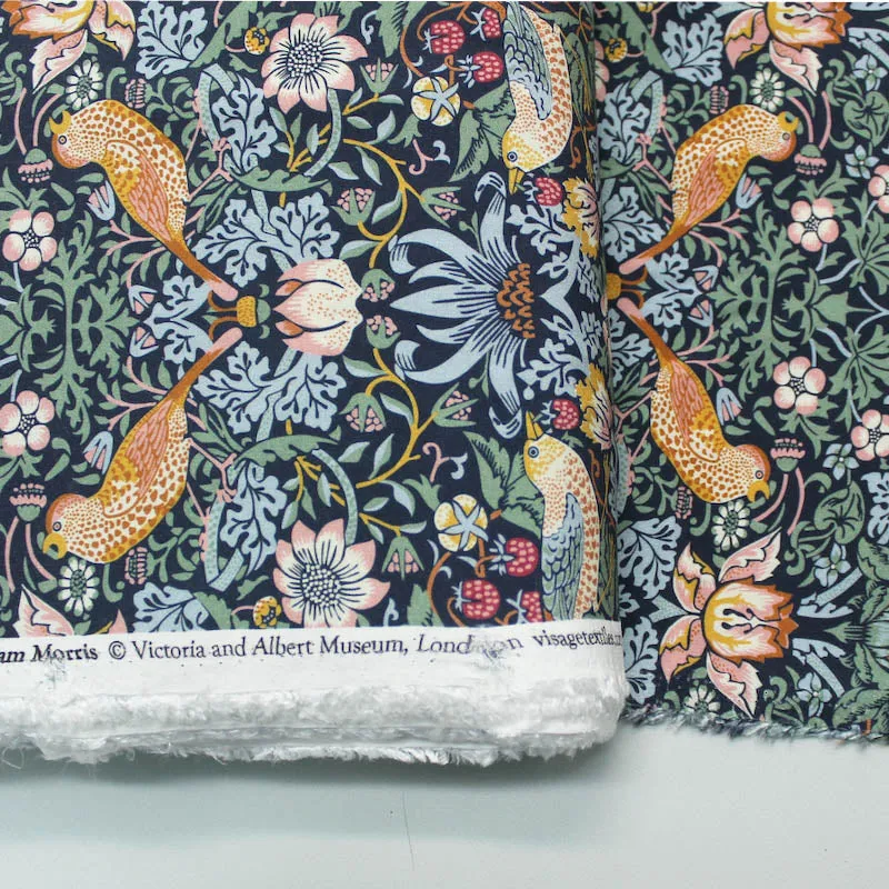 160CM REMNANT William Morris Viscose - Strawberry Thief