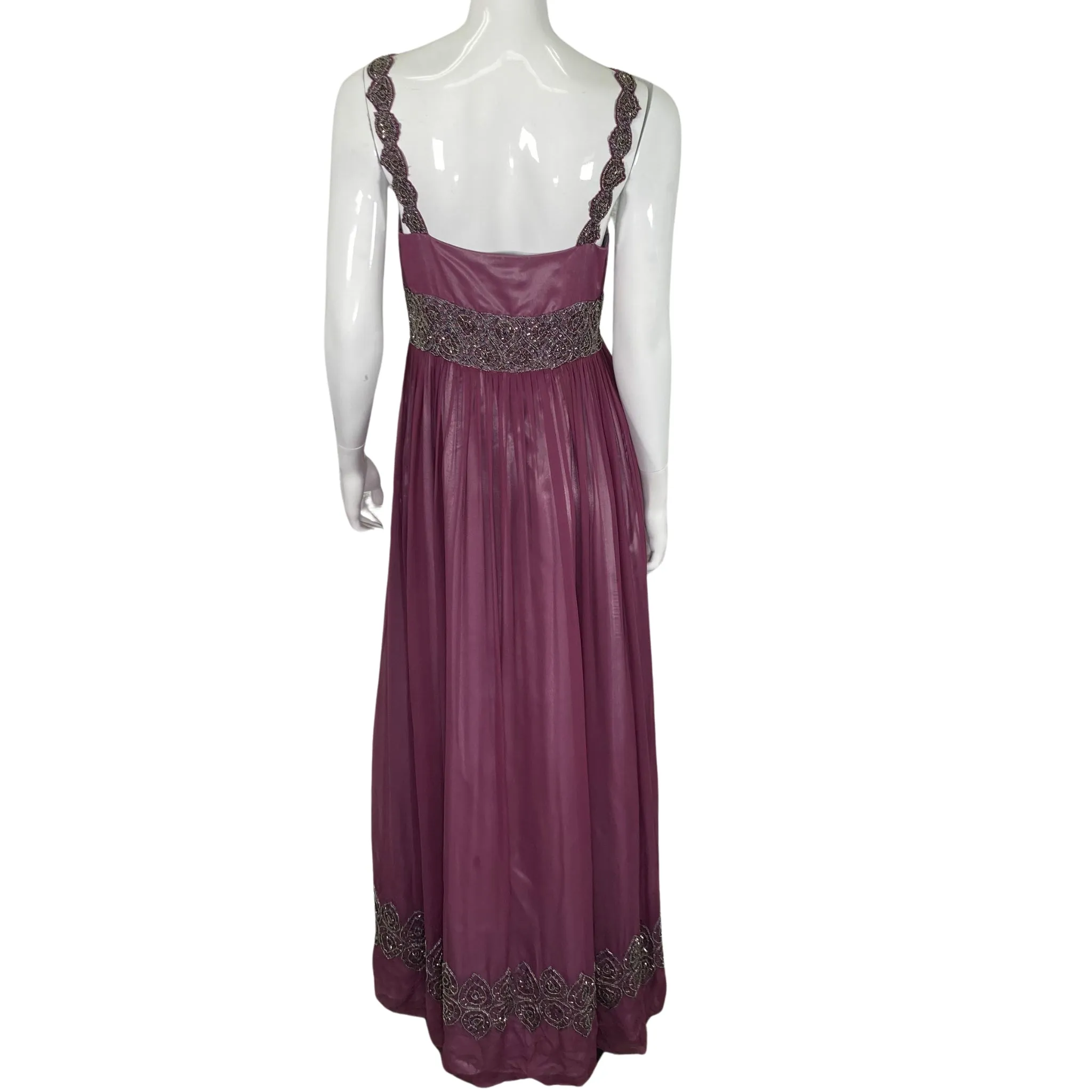 Adrianna Papell Purple Beaded Evening Gown