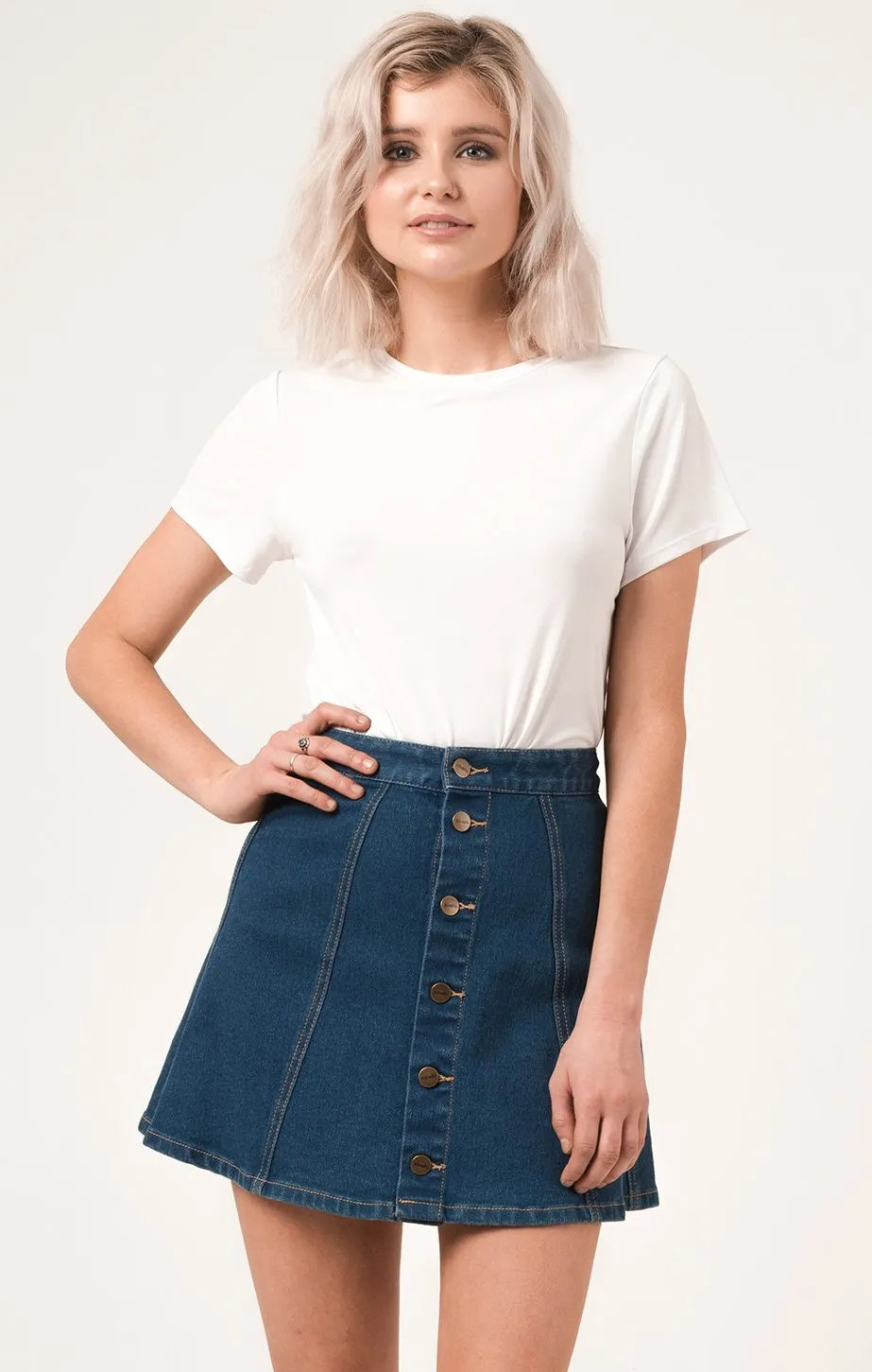 Afends Womens Jawbreaker - Denim Skirt