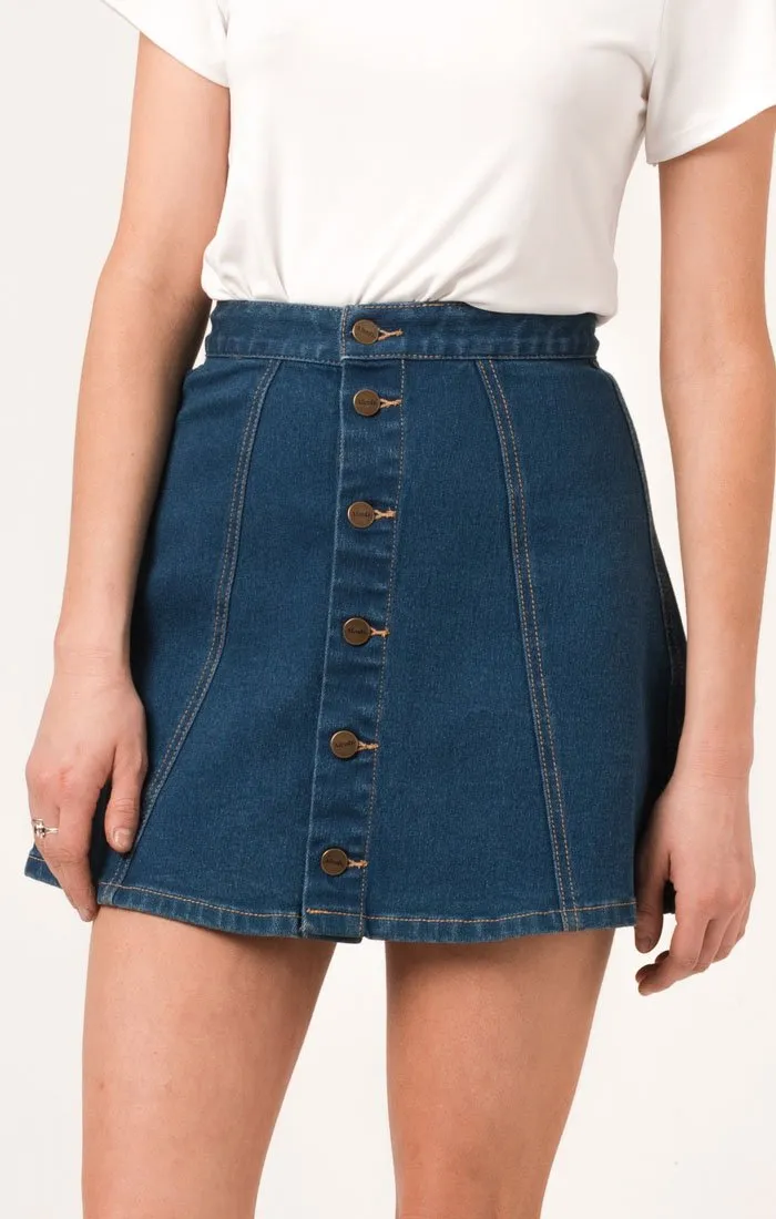 Afends Womens Jawbreaker - Denim Skirt