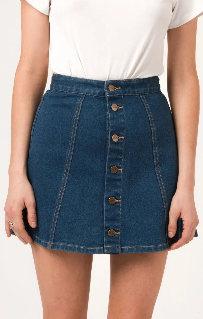 Afends Womens Jawbreaker - Denim Skirt