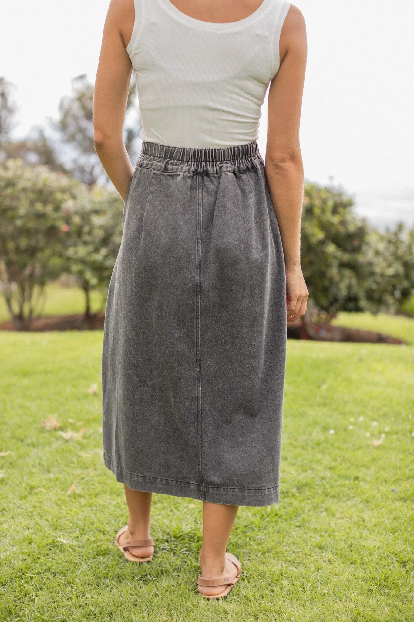 Alana Denim Skirt - Faded Black Wash