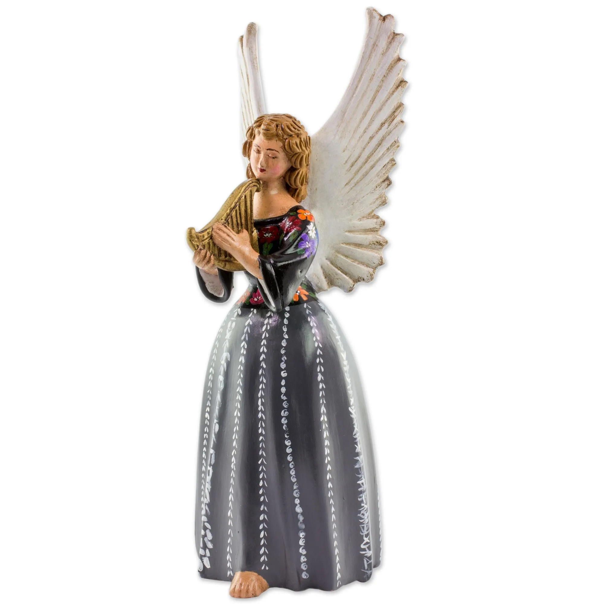 Angel from San Pedro la Laguna Handcrafted Guatemalan Ceramic Angel Musician Sculpture