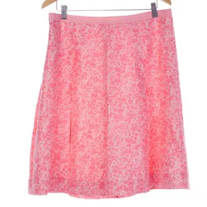 Banana Republic Silk Pink Floral Skirt UK Size 12