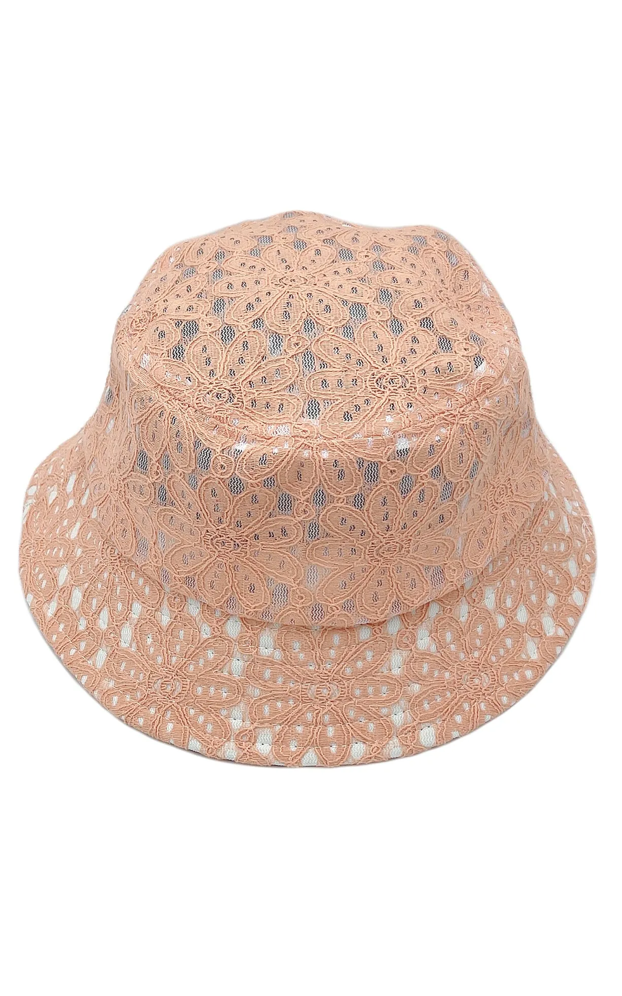 BHU110027 Flower Pattern Lace Bucket Hat