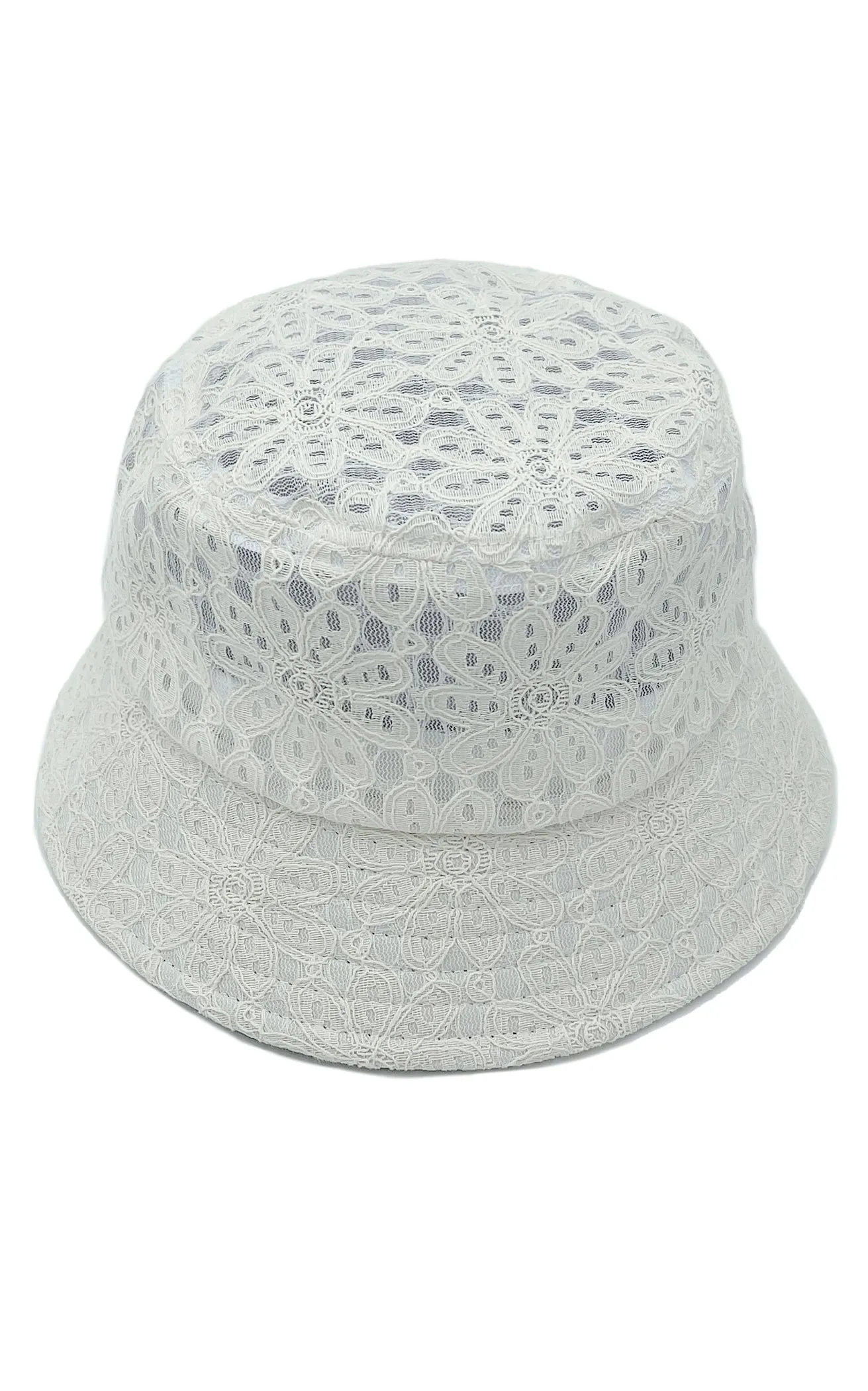 BHU110027 Flower Pattern Lace Bucket Hat