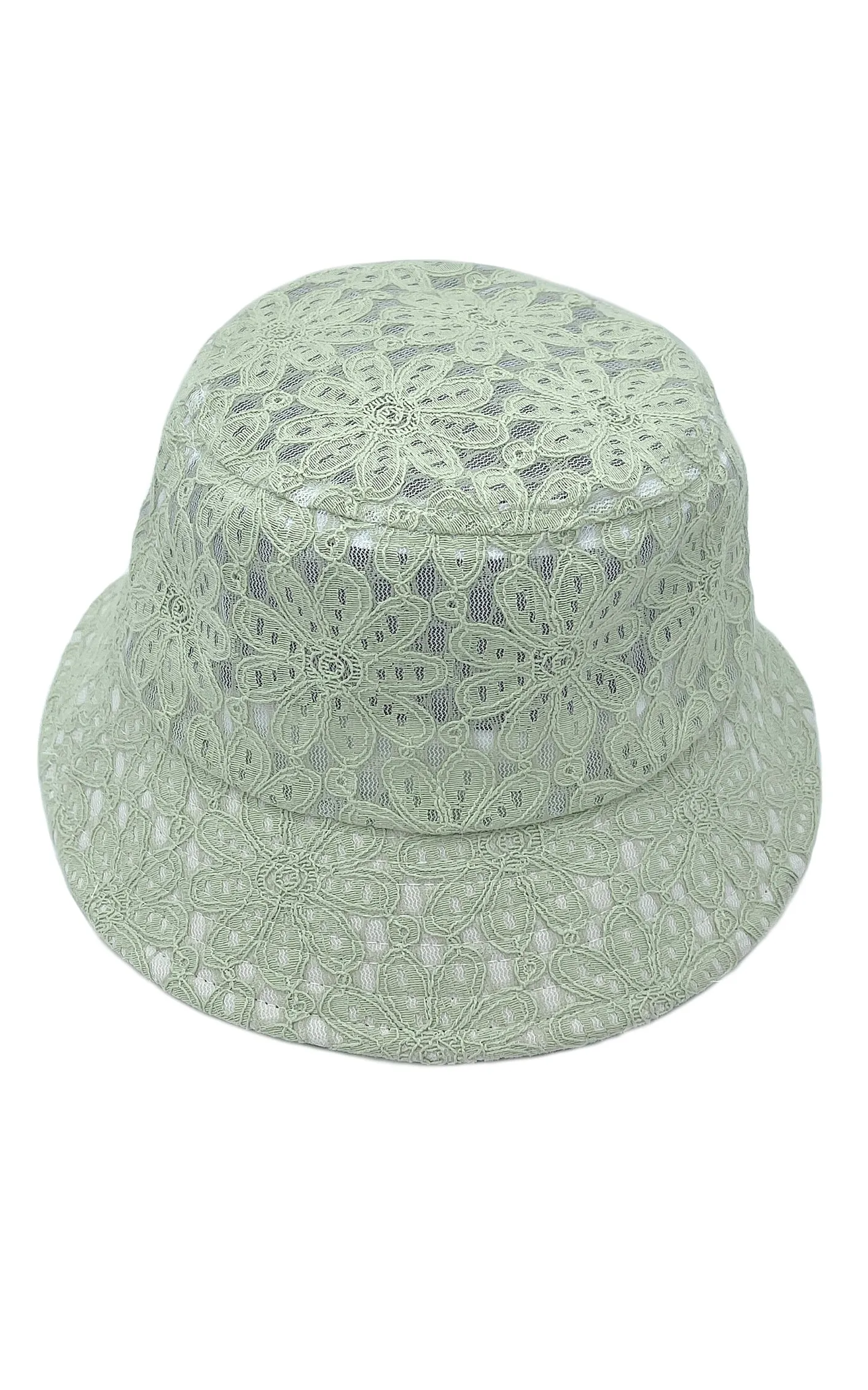 BHU110027 Flower Pattern Lace Bucket Hat