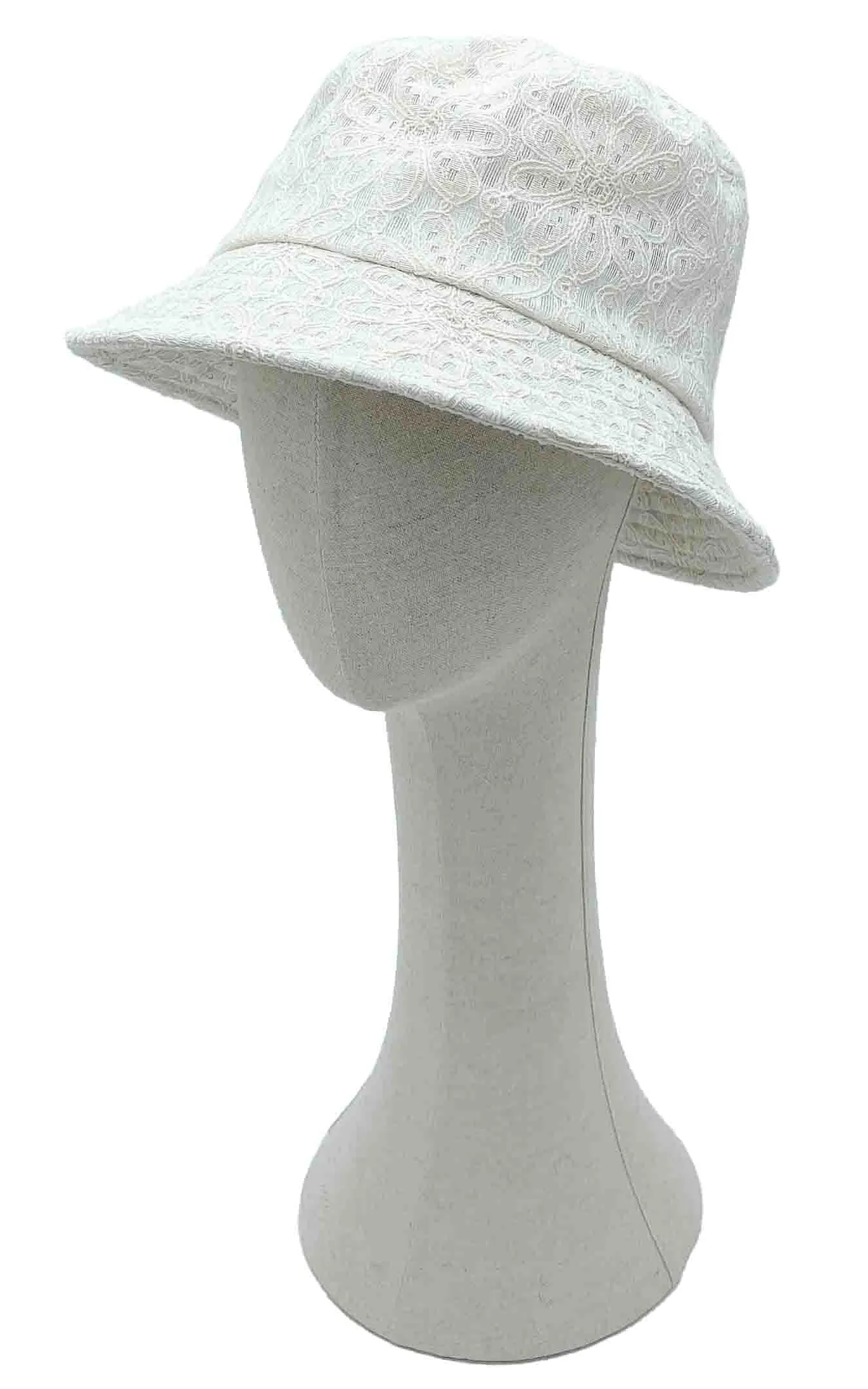 BHU110027 Flower Pattern Lace Bucket Hat