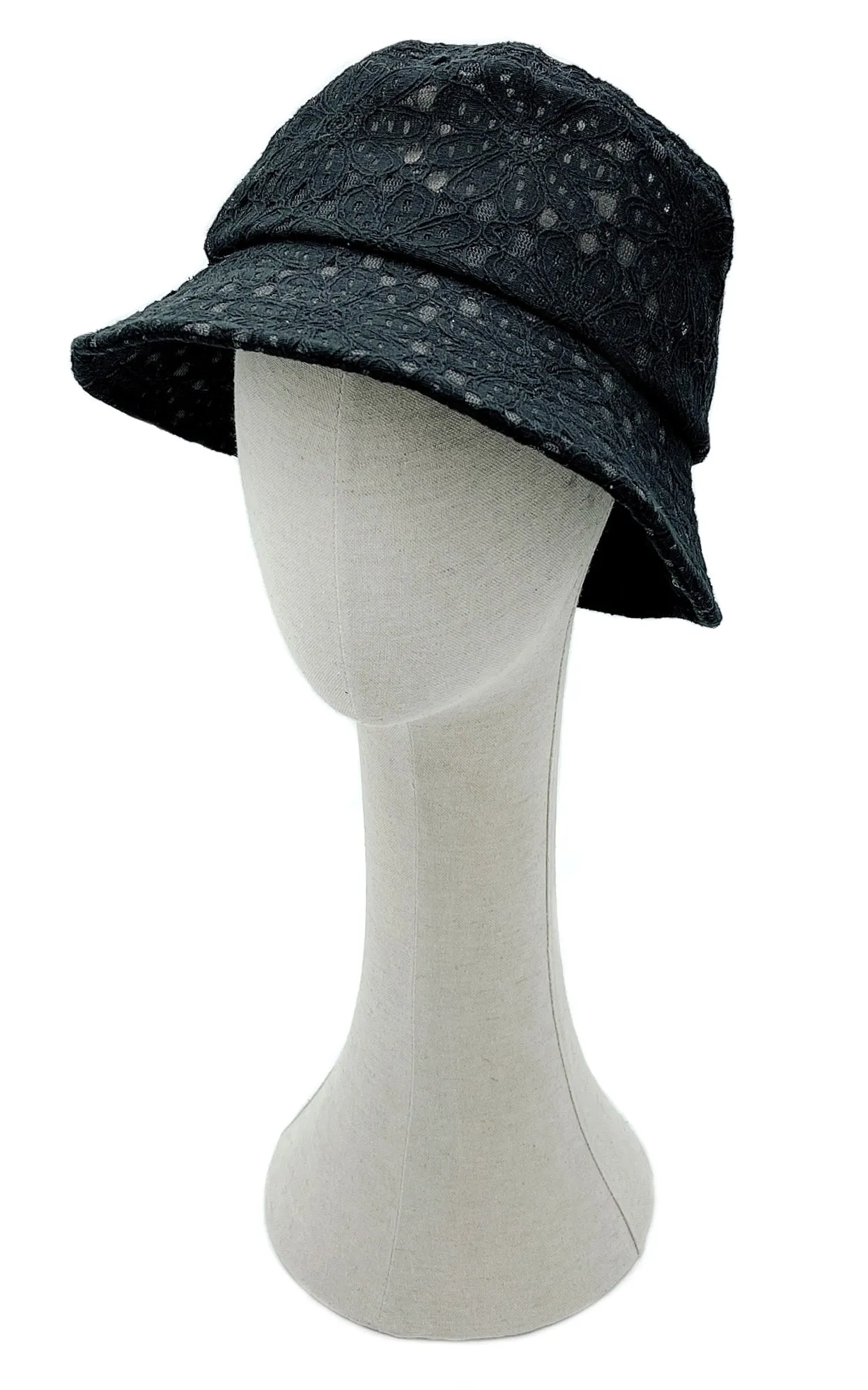 BHU110027 Flower Pattern Lace Bucket Hat