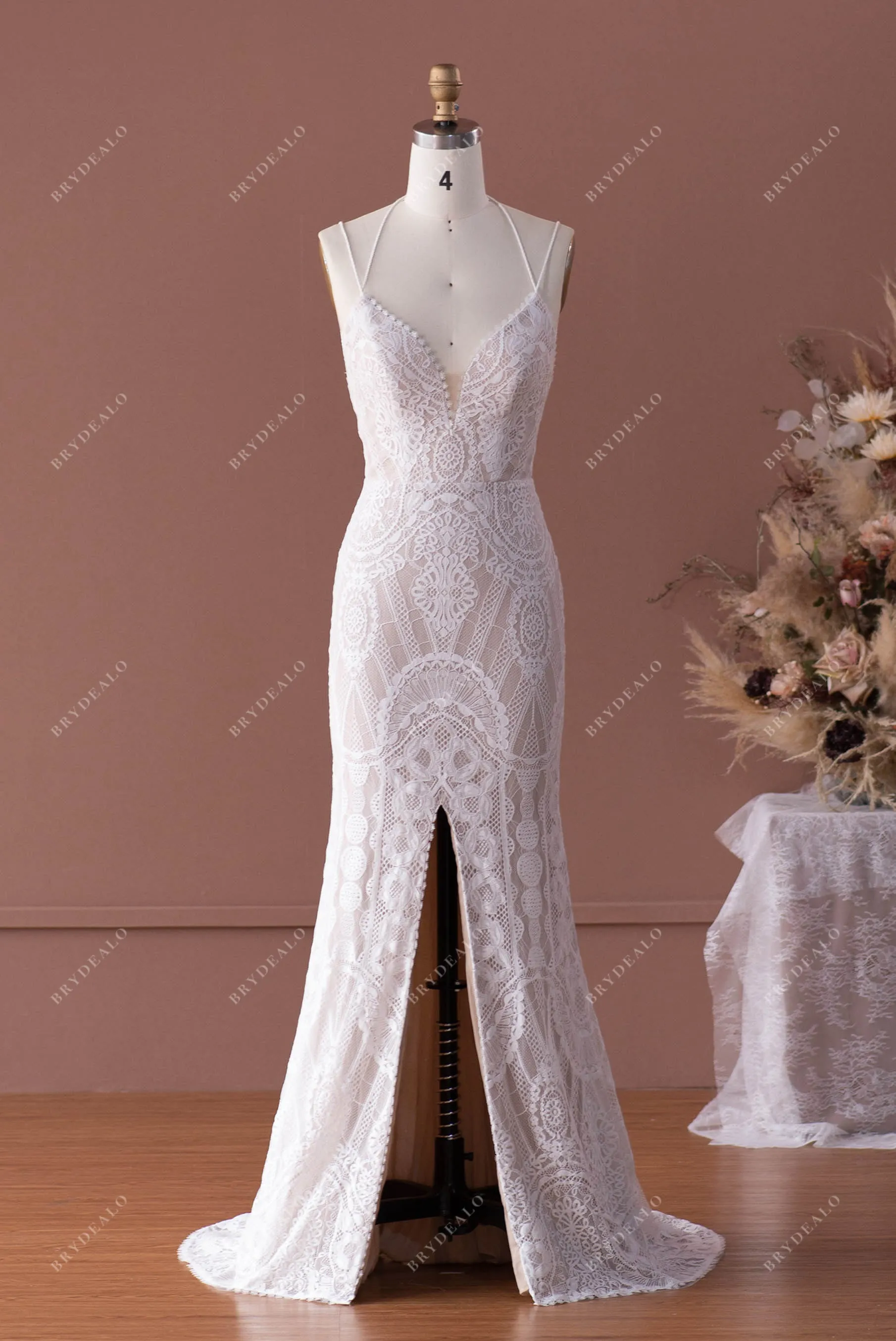 Boho Lace Tassel Fit & Flare Wedding Dress