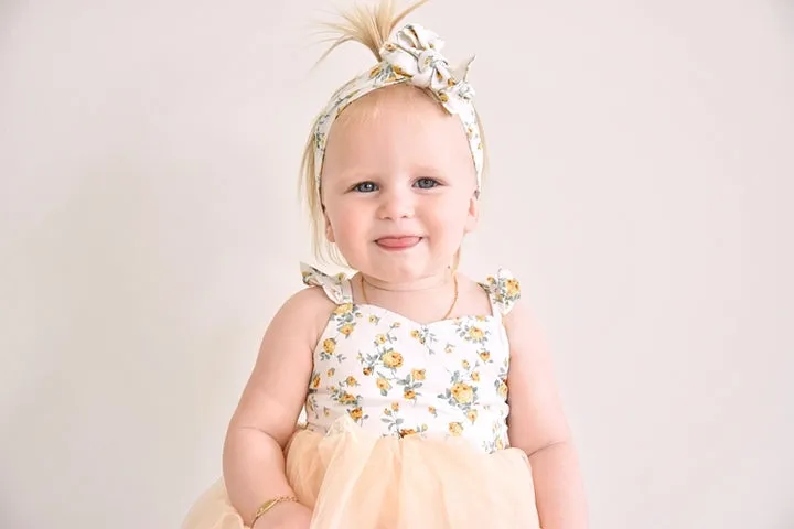 Eloise Yellow Floral Baby Tutu Dress