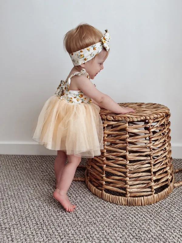 Eloise Yellow Floral Baby Tutu Dress