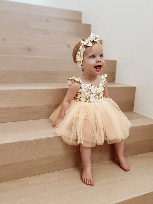 Eloise Yellow Floral Baby Tutu Dress