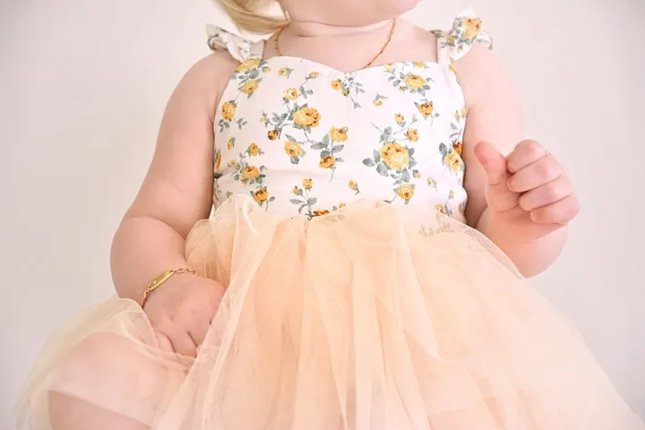 Eloise Yellow Floral Baby Tutu Dress