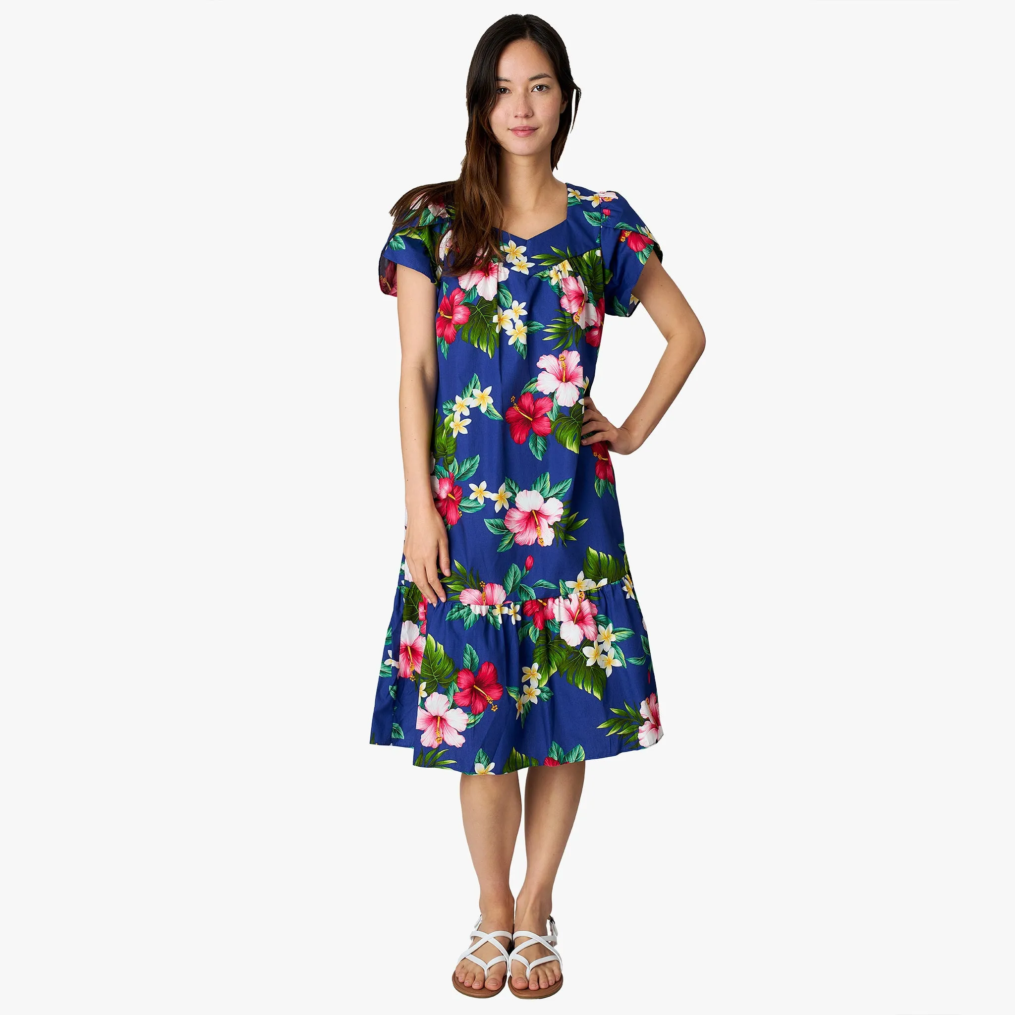 Hibiscus Plumeria Short Muu Muu