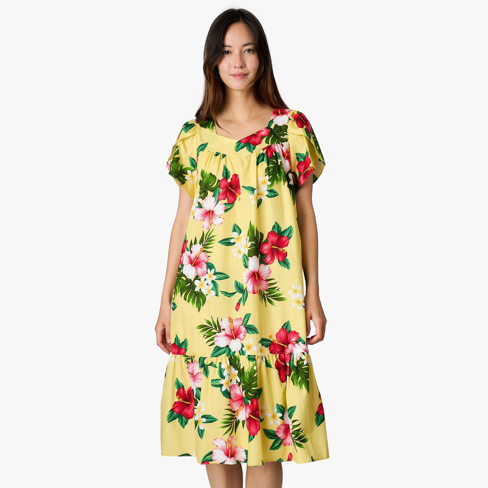 Hibiscus Plumeria Short Muu Muu