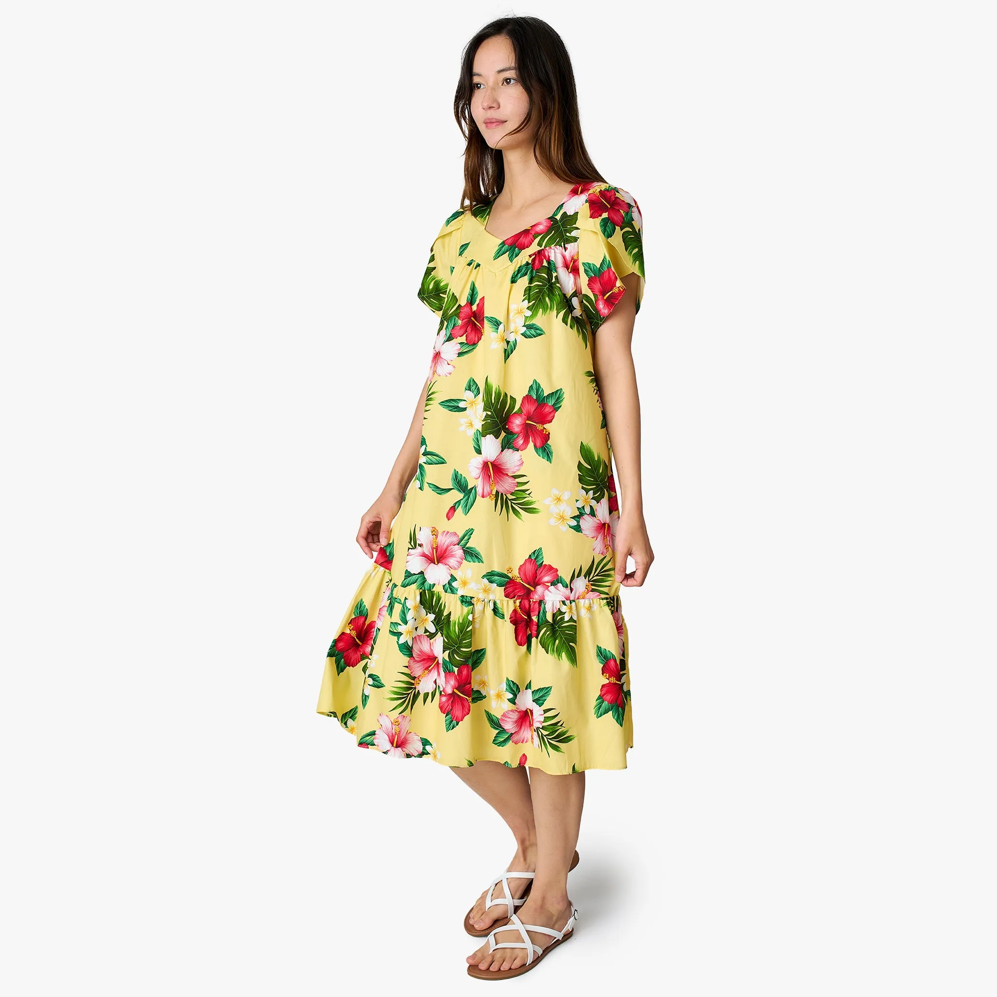 Hibiscus Plumeria Short Muu Muu