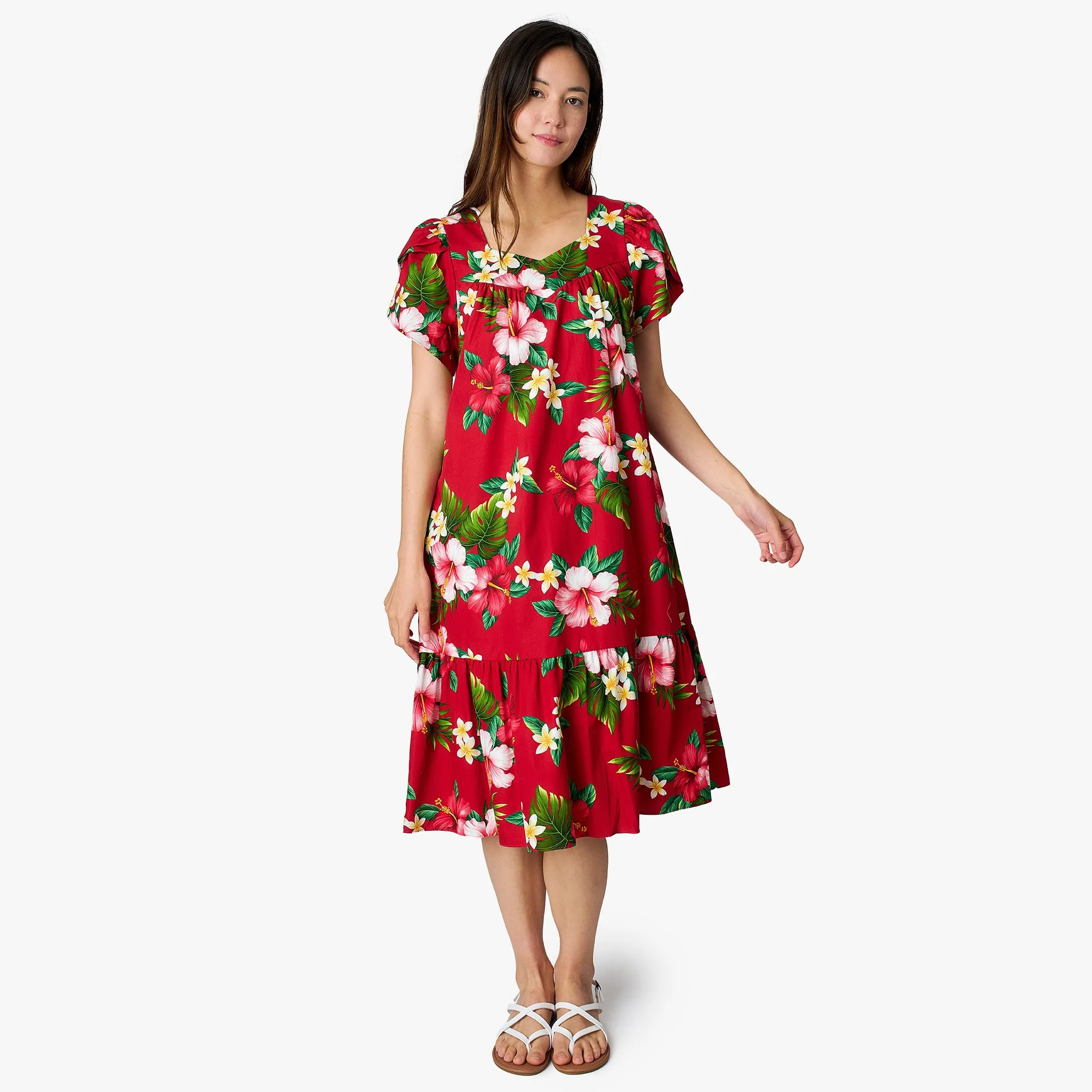 Hibiscus Plumeria Short Muu Muu