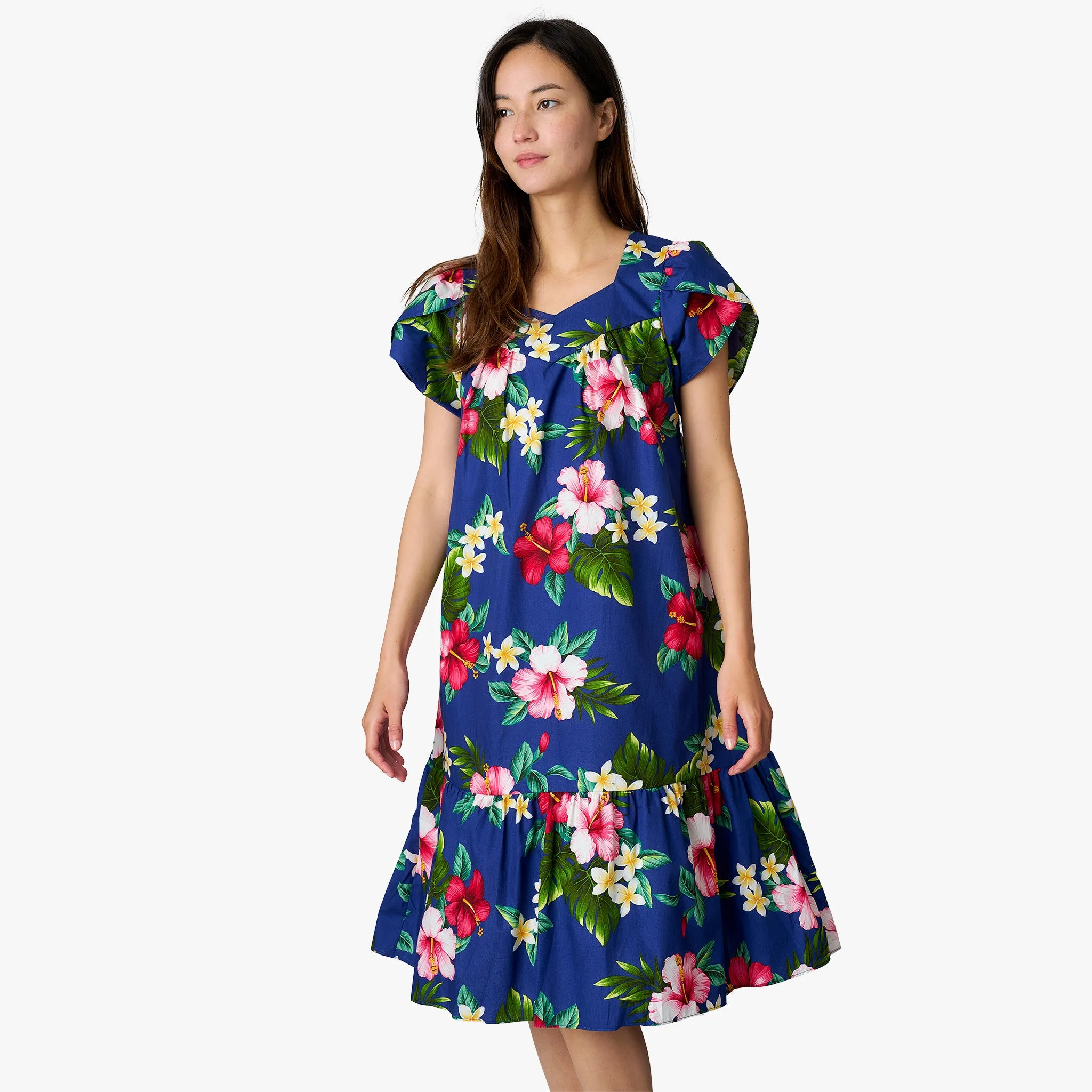 Hibiscus Plumeria Short Muu Muu