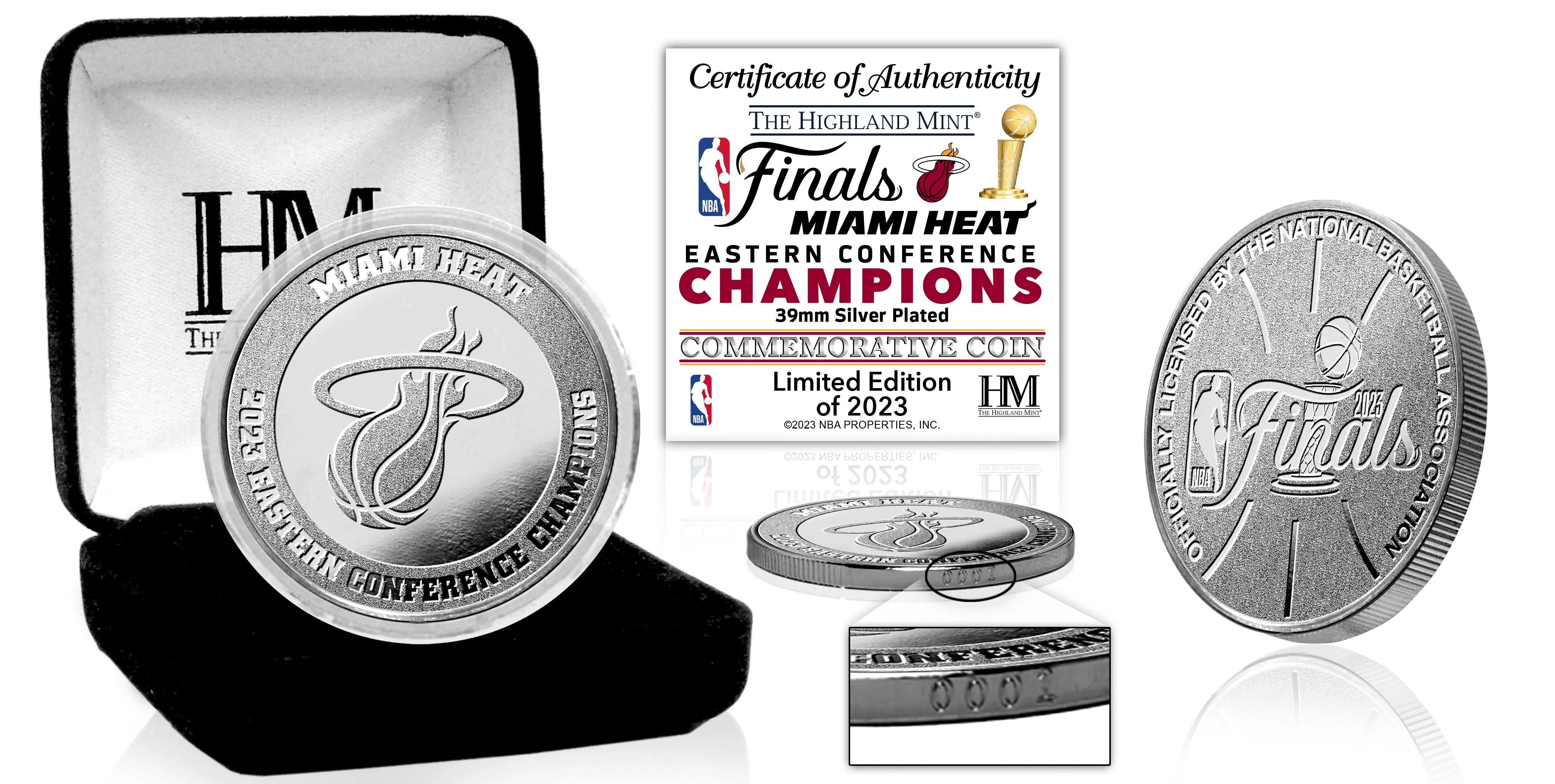 Highland Mint Miami HEAT 2023 Eastern Conference Champs Silver Coin