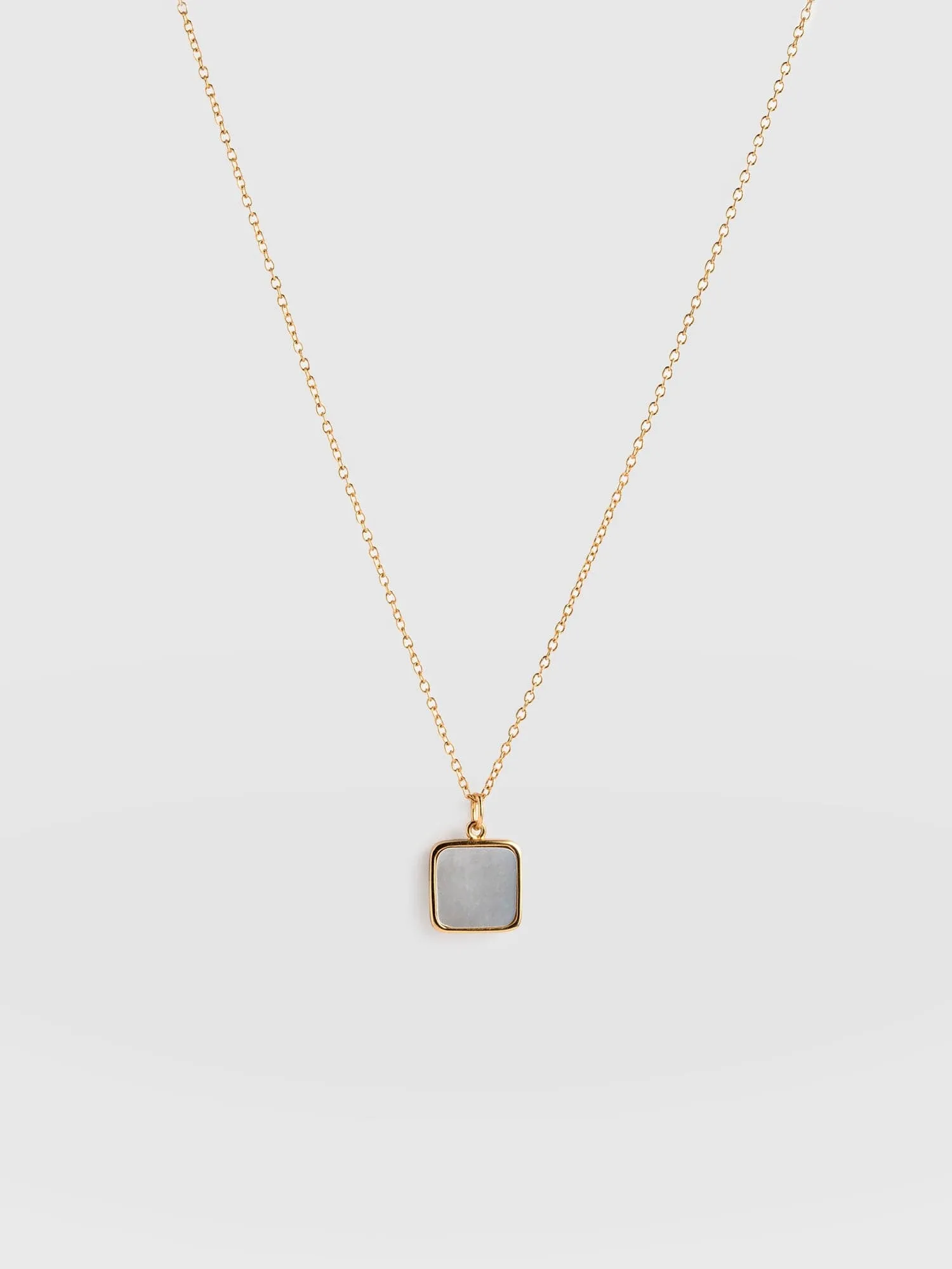 Iridescence Square Charm Necklace - Gold