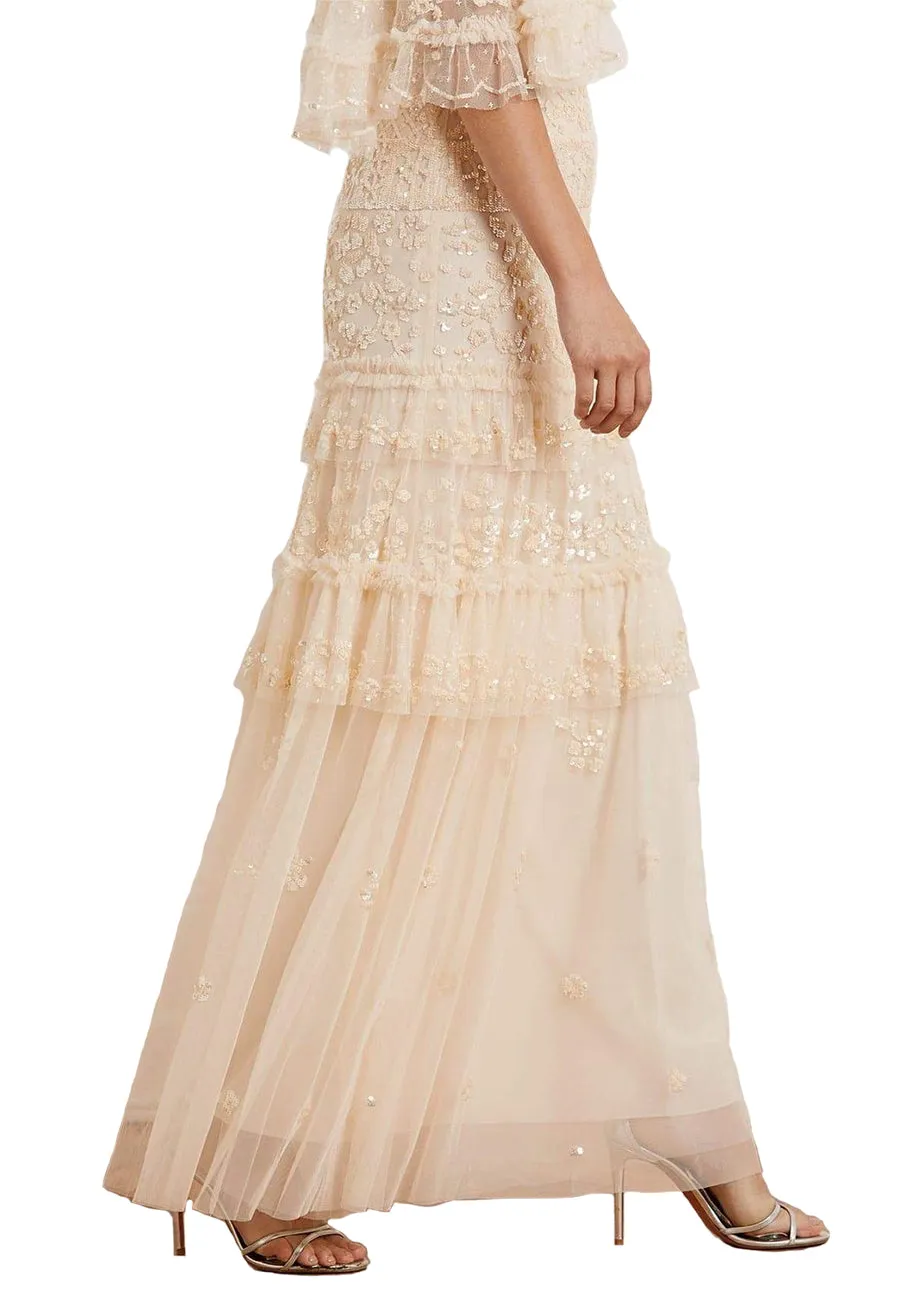 Ivory Melody Tonal Sequins Gown