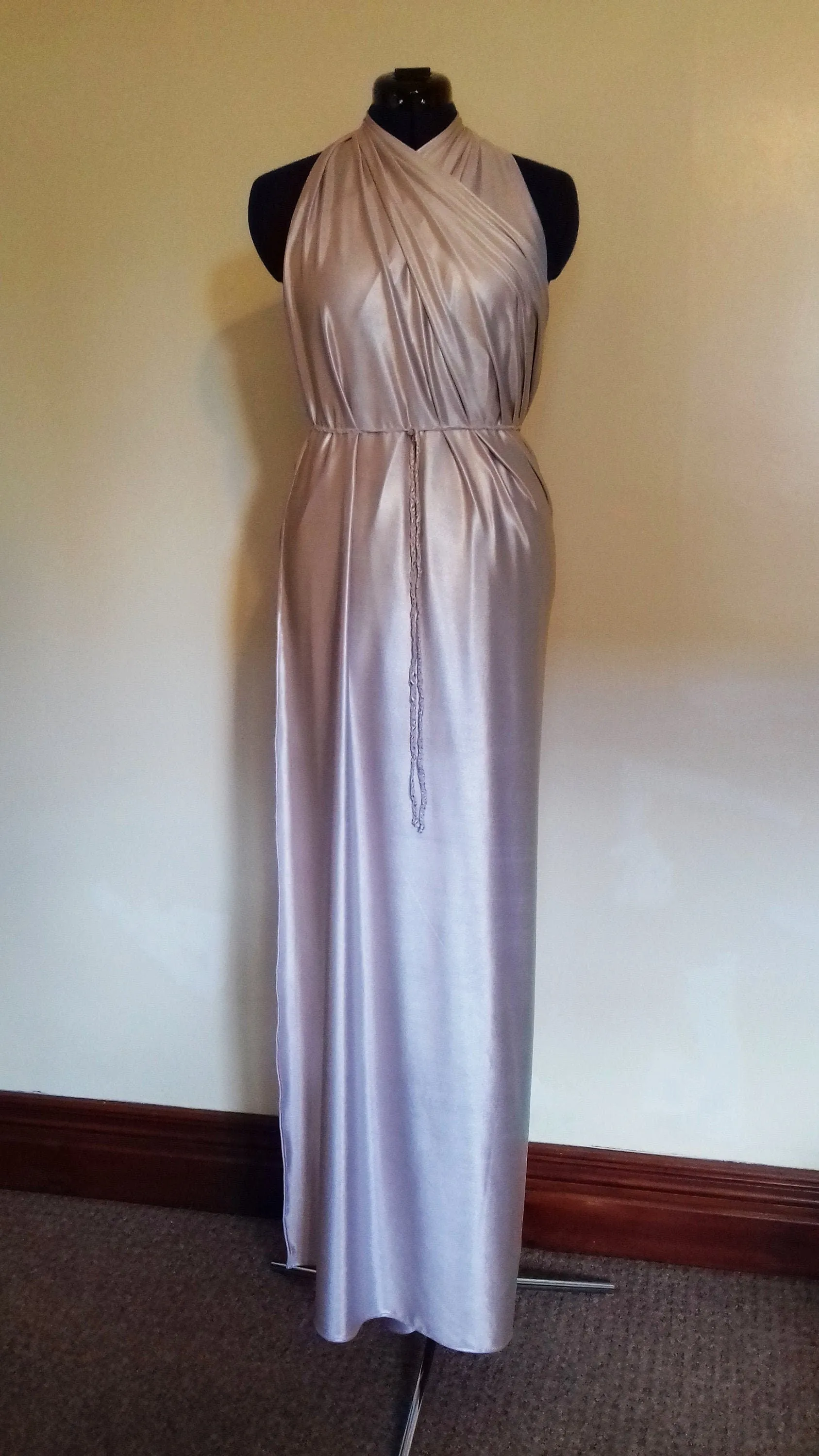 Lavender Grecian Drape Wedding Bridal Dress