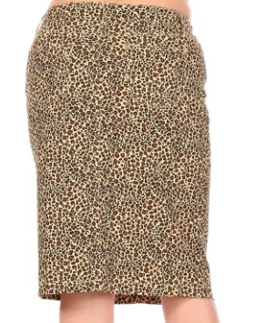 Leopard Pencil Skirt (Plus)