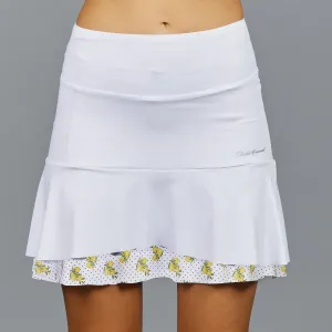 Mini Lemons Mid Skort (white / print)