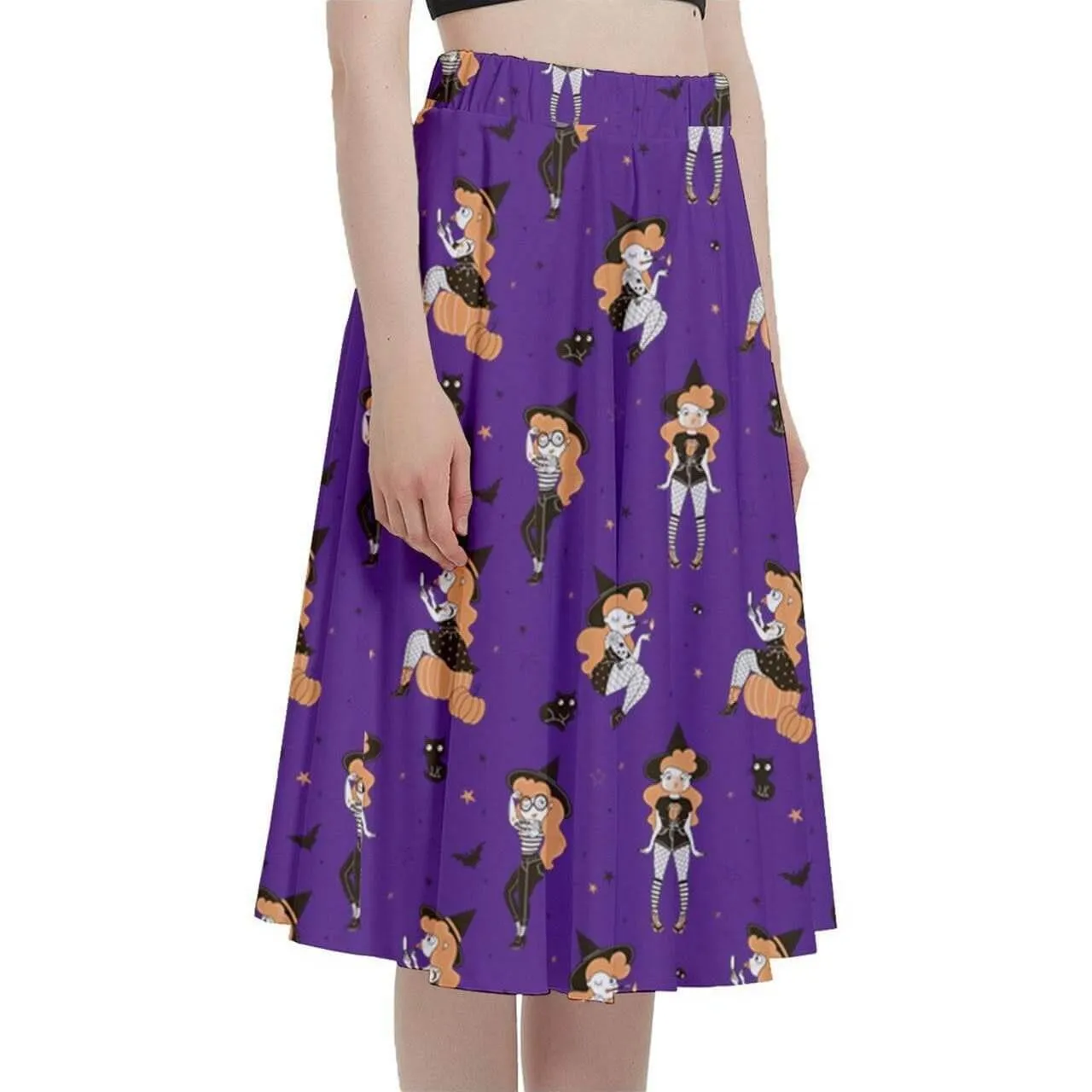 Pin Up Witch Full Circle Skirt