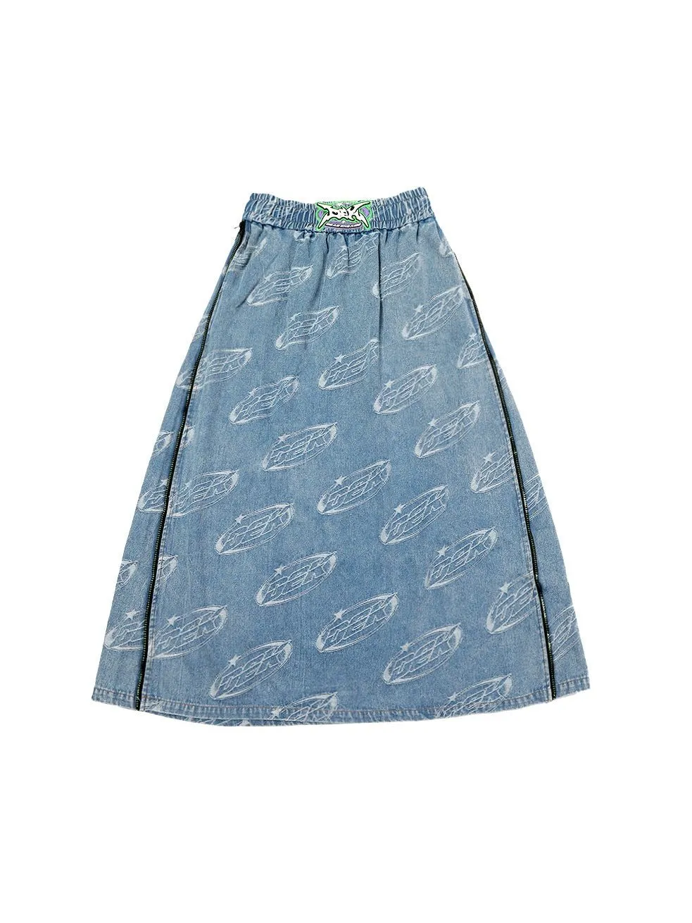 Rave Retro Side Zipper Loose A-Line Denim Skirt【s0000000225】