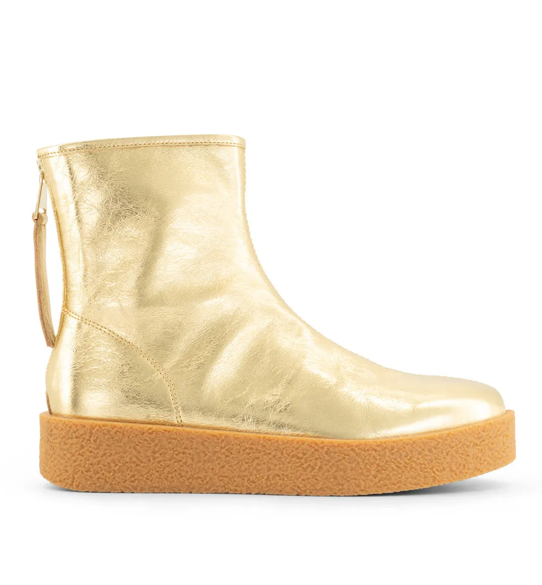 Shadow Boot in Leather | Gold Crush